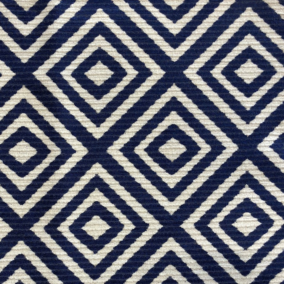 Daydream Blue and Beige Luxury Throw Pillow, 18"x18"