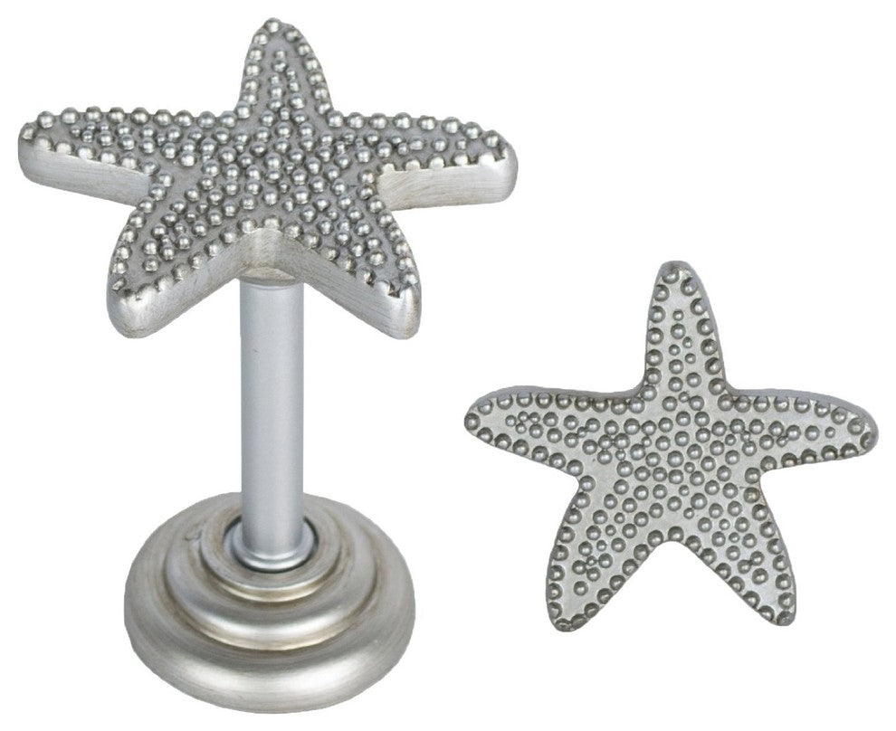 Starfish Drapery Holdback Medallion, Pewter