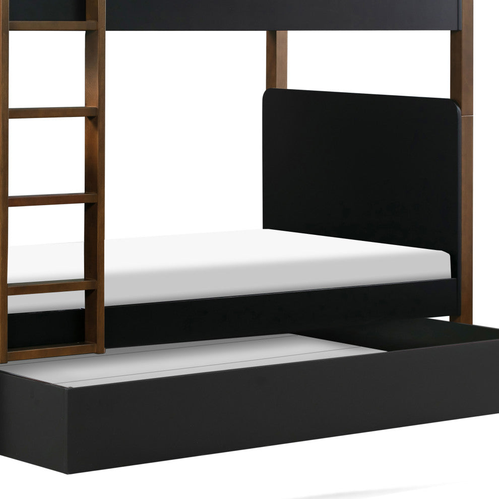 Universal Twin Storage Trundle Bed, Black