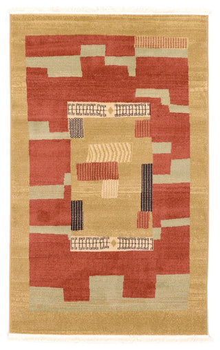 Unique Loom Rust Red Fars Jefferson 3' 3x5' 3 Area Rug