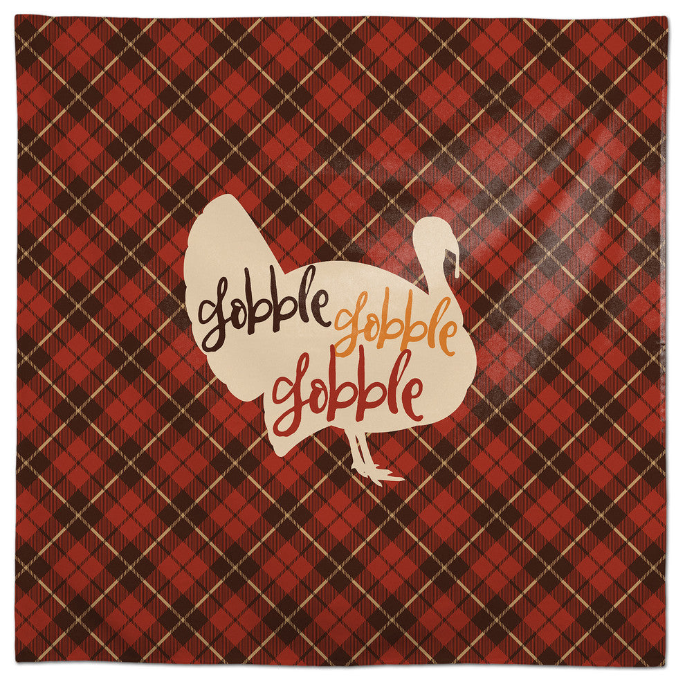 Gobble Gobble Plaid Turkey Tablecloth