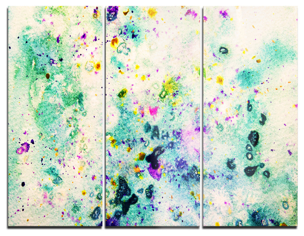 "Color Splatter" Glossy Metal Wall Art, 3 Panels, 36"x28"