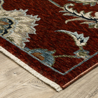 Cary Traditional Floral Area Rug, Red/ Multi, 2'3" X 7'6"
