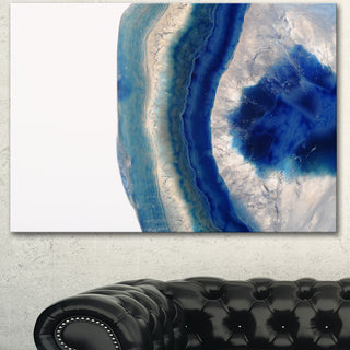 Macro of Blue Agate Stone, Abstract Canvas Wall Art Print, 40"x30"