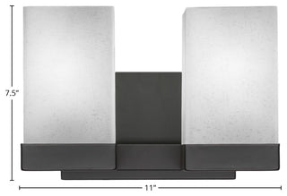 Nouvelle 2-Light Bath Bar, Espresso/Square White Muslin