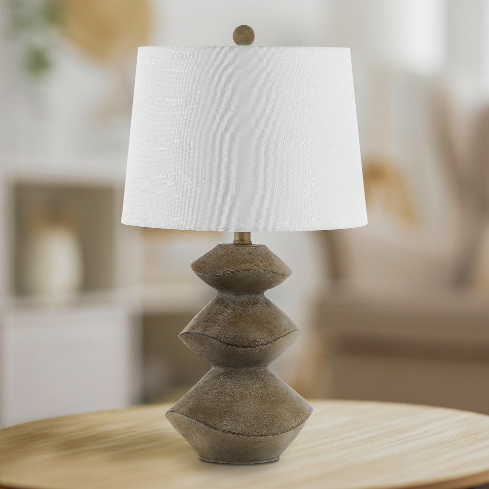 Laken Minimalist Coastal Resin/Iron 3-Stack Cairn LED Table Lamp