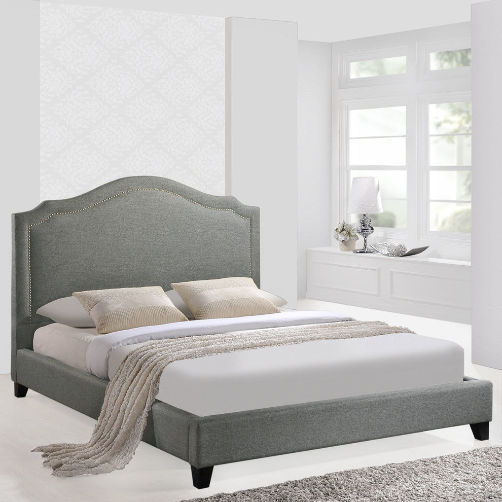 Modern Contemporary Bedroom Queen Bed Frame Gray