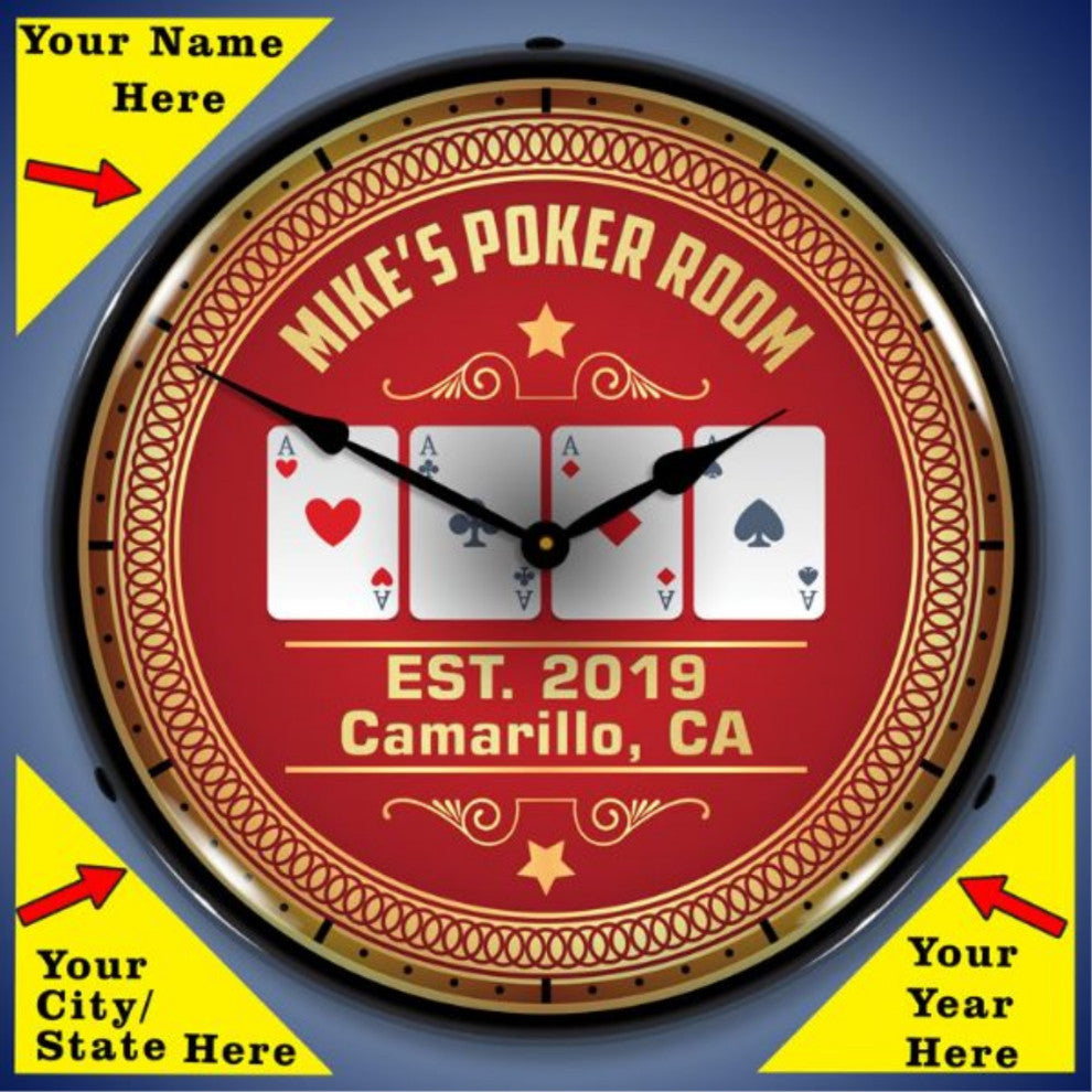 AG20111169 Add Your name Poker Room Clock