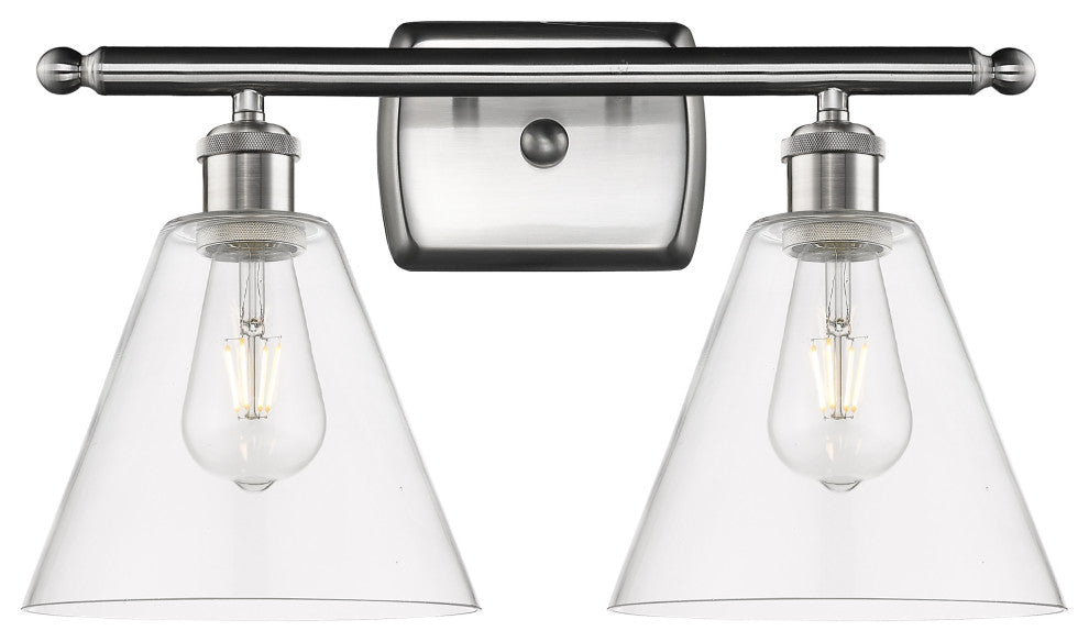 Innovations 516-2W-SN-GBC-82-LED 2 Light Bath Vanity Light, Brushed Satin Nickel