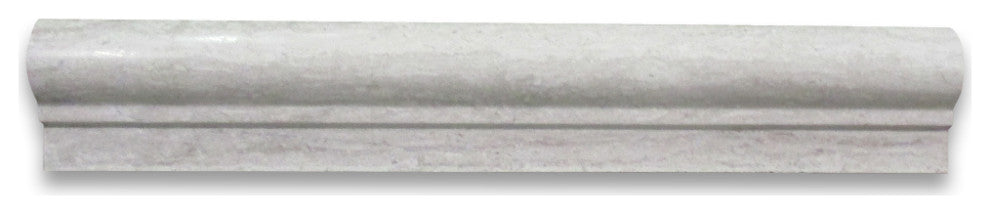 Athens Silver Cream Marble Haisa Light Chair Rail Bullnose Tile 2x12, 1 piece