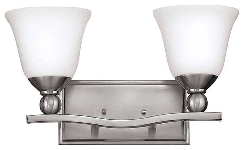 Hinkley Bolla Small Two Light Vanity, Brushed Nickel