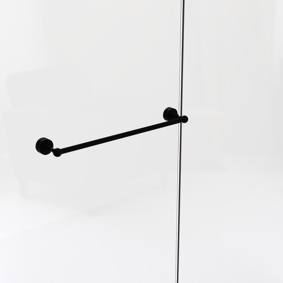 Dottingham 24" Shower Door Towel Bar, Matte Black