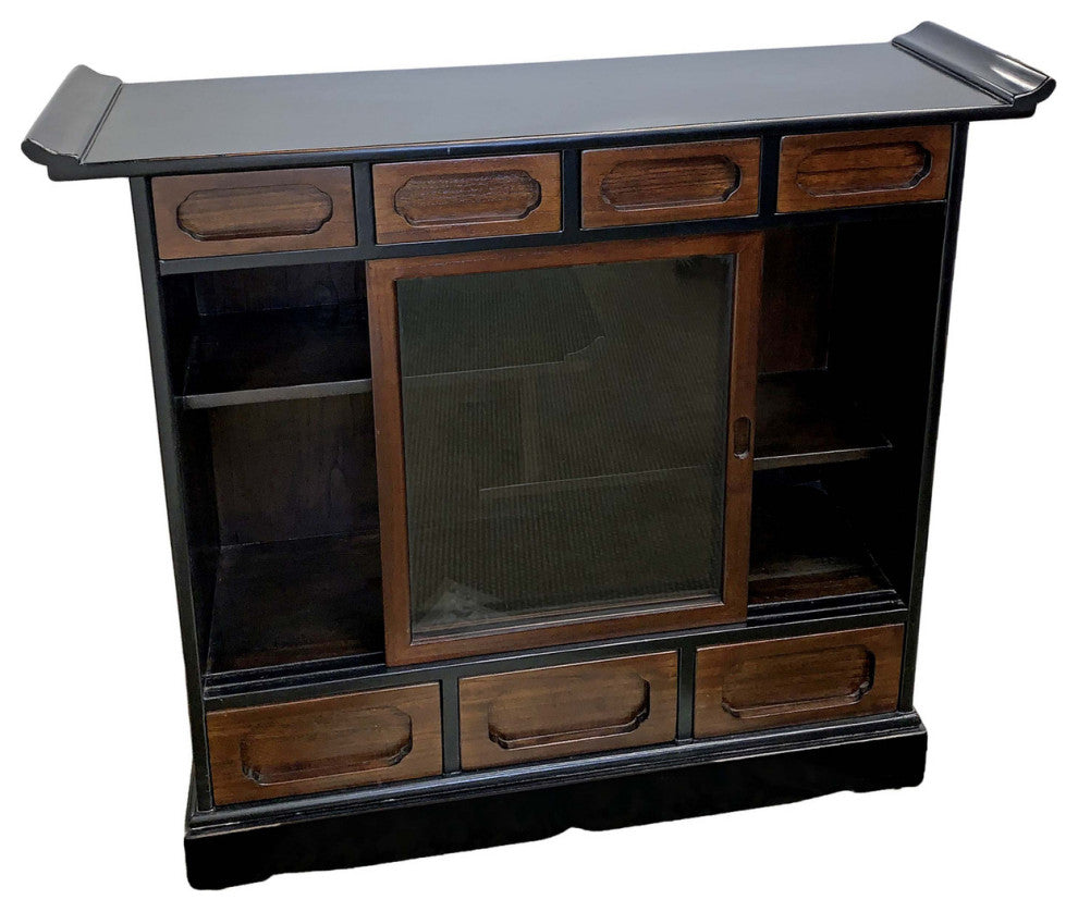 Japanese Wooden Curio Cabinet