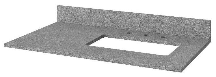 Astoria Transitional 36" Grey Right Offset Sink Vanity, Steel Grey Cultured Marb