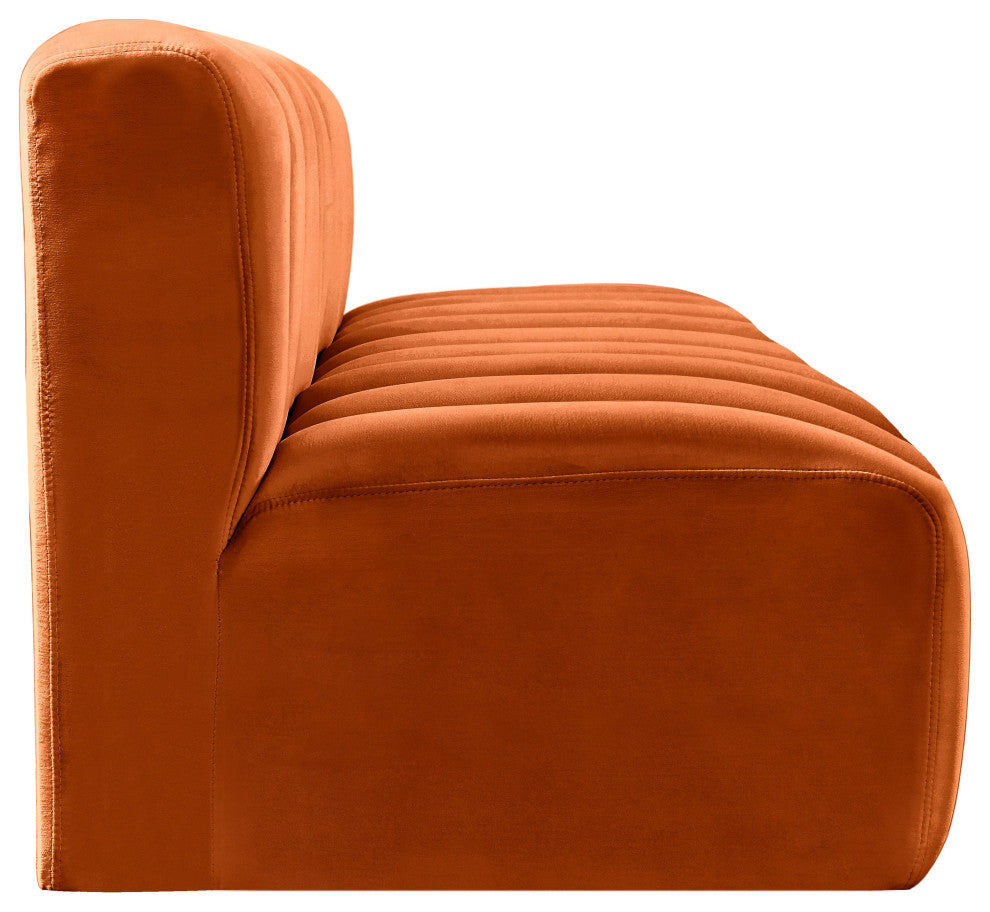Arc Velvet Upholstered 3-Pc. Modular Sofa, Cognac