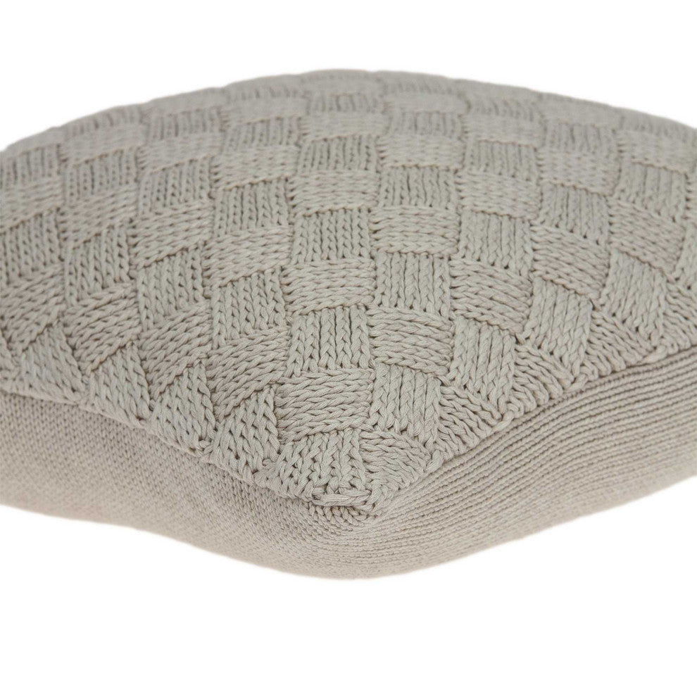 HomeRoots Square Textured Beige Accent Pillow Cover