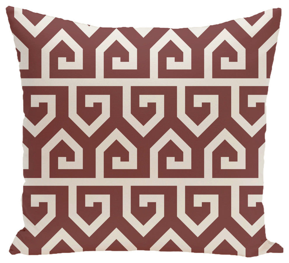 Keyed Up Geometric Print Pillow, Rust, 20"x20"
