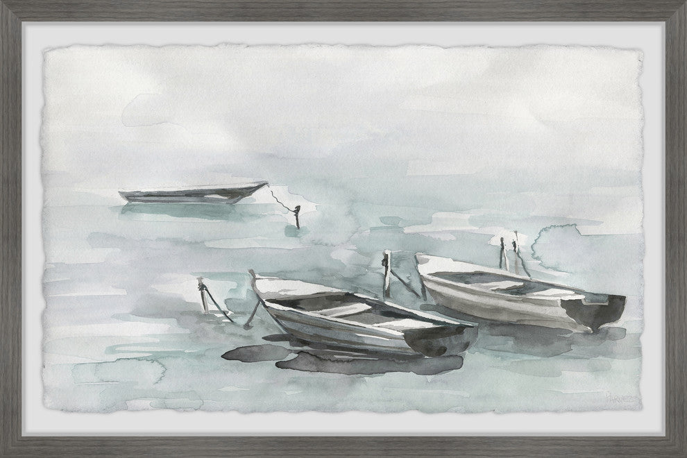 "Wooden Boats" Framed Painting Print, 36"x24"