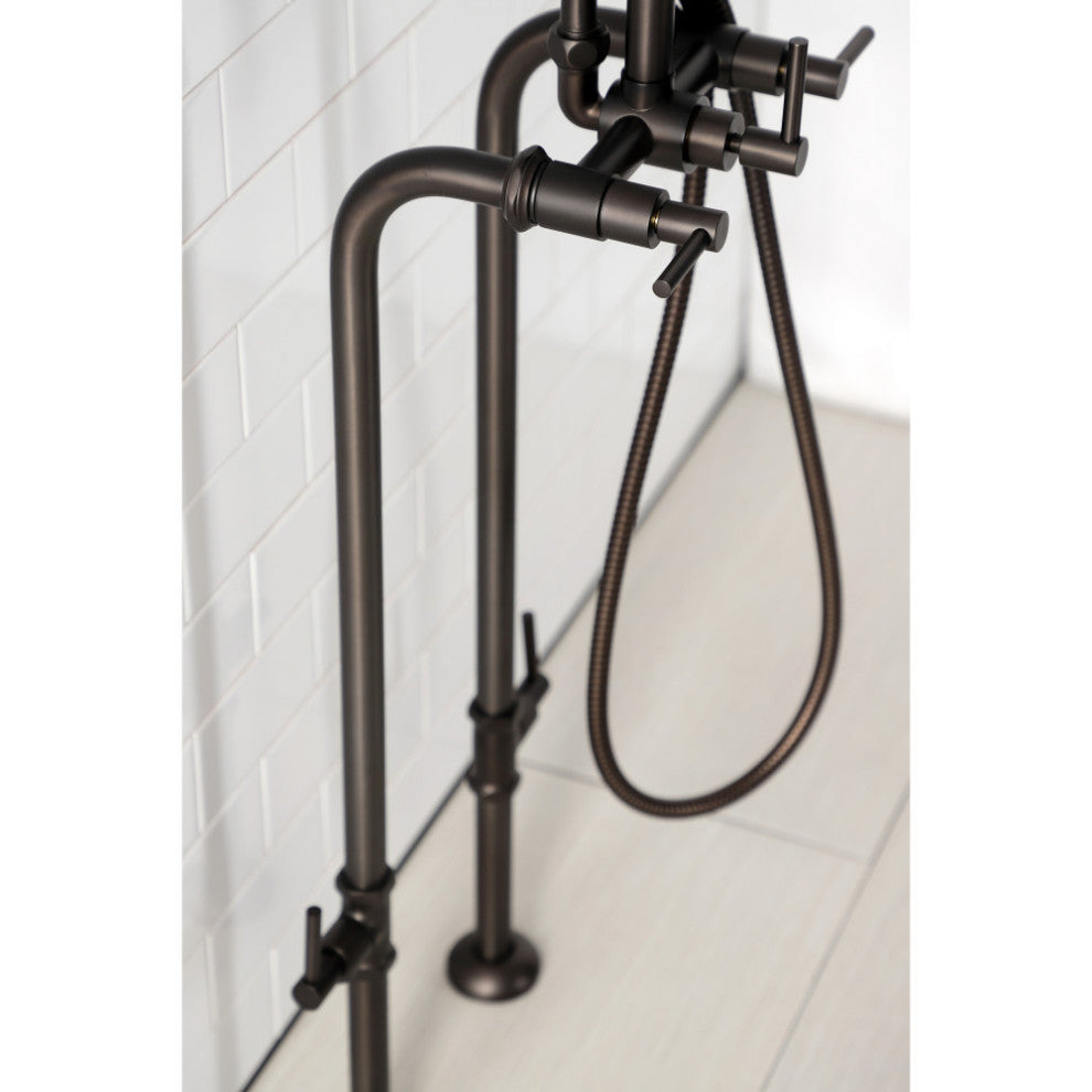 CCK8105DL Freestanding Tub Faucet and Supply Line, Stop Valve, Oil Rubbed Bronze