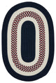 Flowers Bay FB50 Patriot Blue Indoor/Outdoor Area Rug, Oval 2'x10'