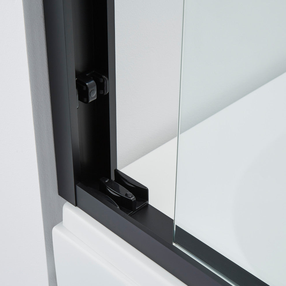 Brescia 60" W x 58" H Double Sliding Framed Tub Door, Matte Black