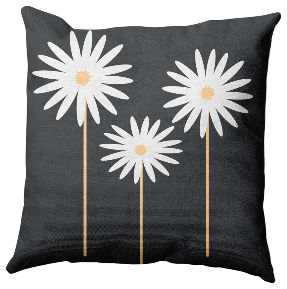 Floral Print Decorative Throw Pillow, Pepper, 18"x18"