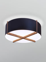Plura 24 Flushmount, Walnut, Matte Black With Matte White Interior, Gu-24 Socket