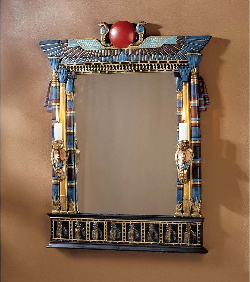 Wadjet Mirror With Cobra Sconces