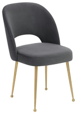 TOV Furniture Swell Dark Grey Velvet Chair