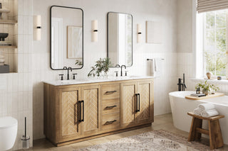 Home Living 72" Double Bathroom Vanity, Linen Oak
