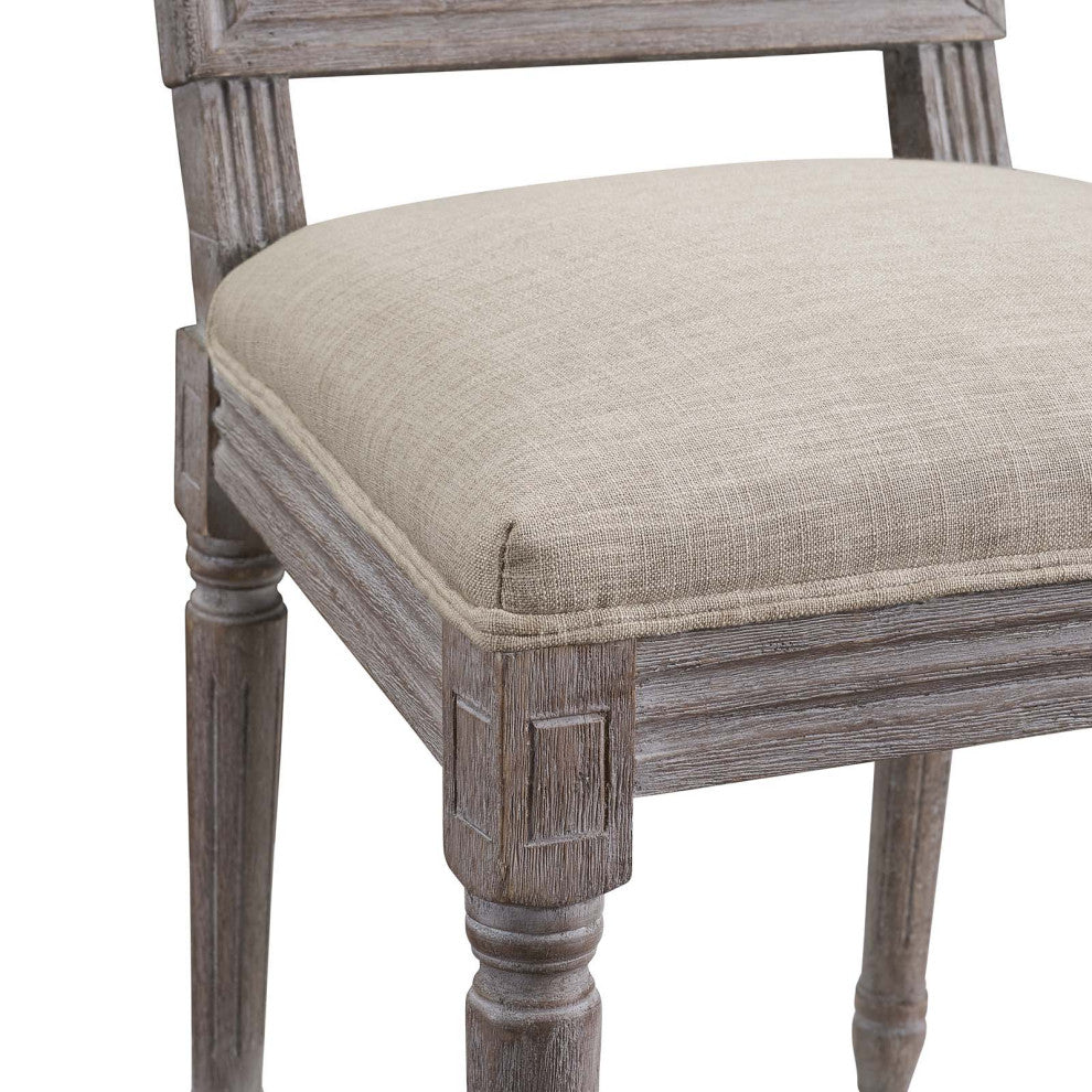 Court Dining Side Chair Upholstered Fabric Set of 4, Beige