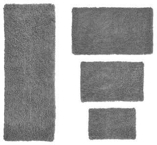 Fantasia Bath Rug Bath Rugs Set, 4-Piece Set With Runner, Gray