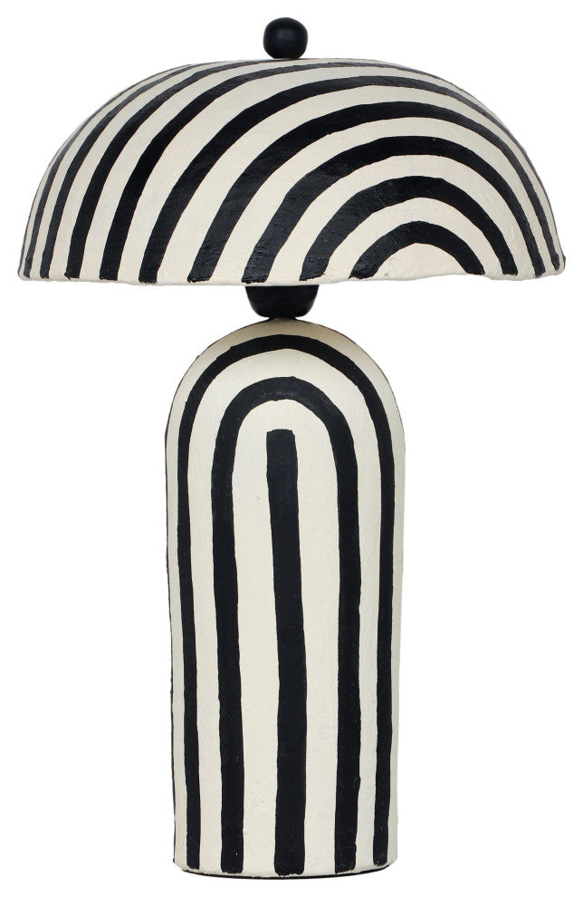 Maiori Papier Mache Table Lamp, Black