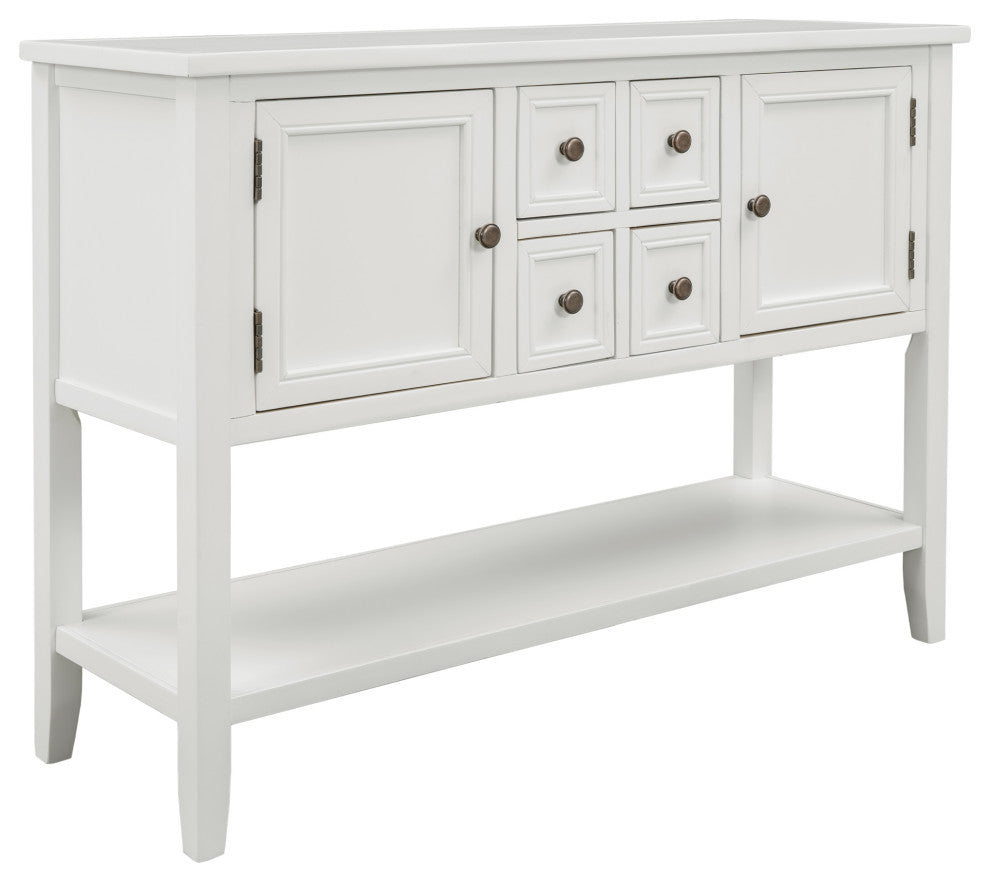 TATEUS 46" Console Table Buffet Sideboard Storage Drawers Cabinets Sofa Tables, White