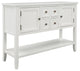 TATEUS 46" Console Table Buffet Sideboard Storage Drawers Cabinets Sofa Tables, White