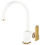 Poperinge Brass Deck Mounted White Single Handle Kitchen Faucet
