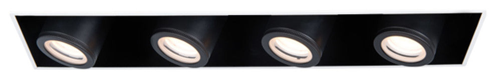 Silo LED Multiple Four-Light IC-Rated Airtight Housing, and 3000K, White Black
