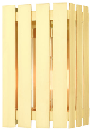 Livex Lighting Greenwich 1 Light Satin Brass Small Outdoor Wall Lantern