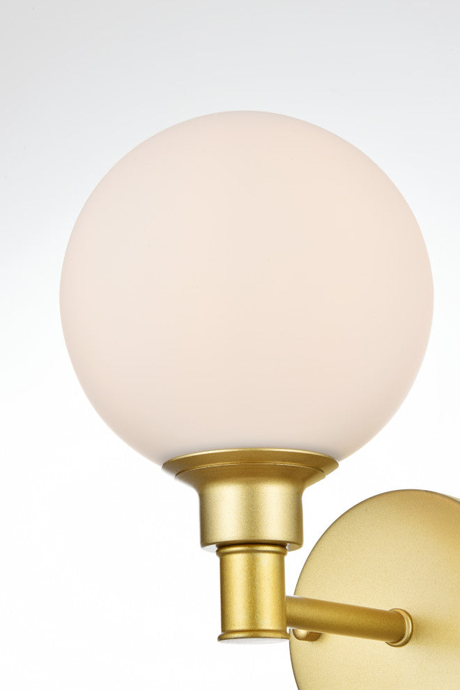 1 Light Brass And Frosted White Bath Sconce