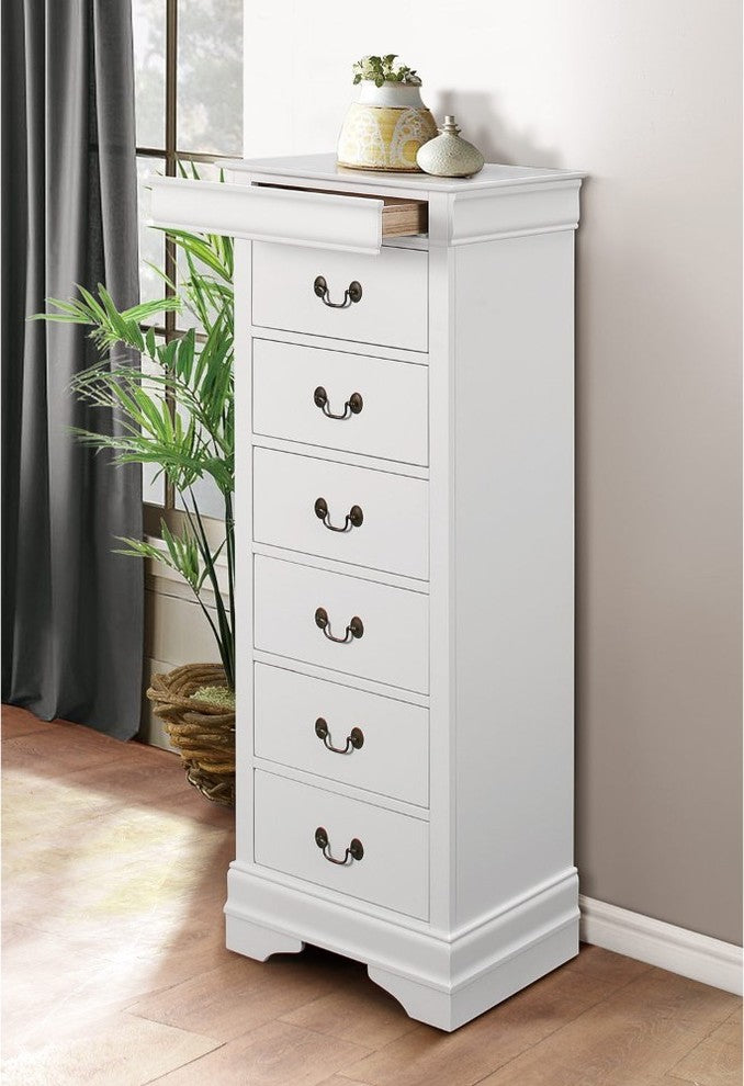 Benzara BM179884 Wooden Six Drawer Lingerie Chest, Gray