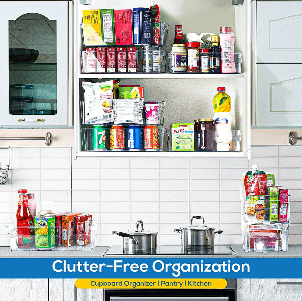 Set of 8 Pantry Organizers Clear Plastic Pantry Storage Racks