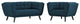 Bestow 2-Piece Upholstered Fabric Loveseat and Armchair Set Blue