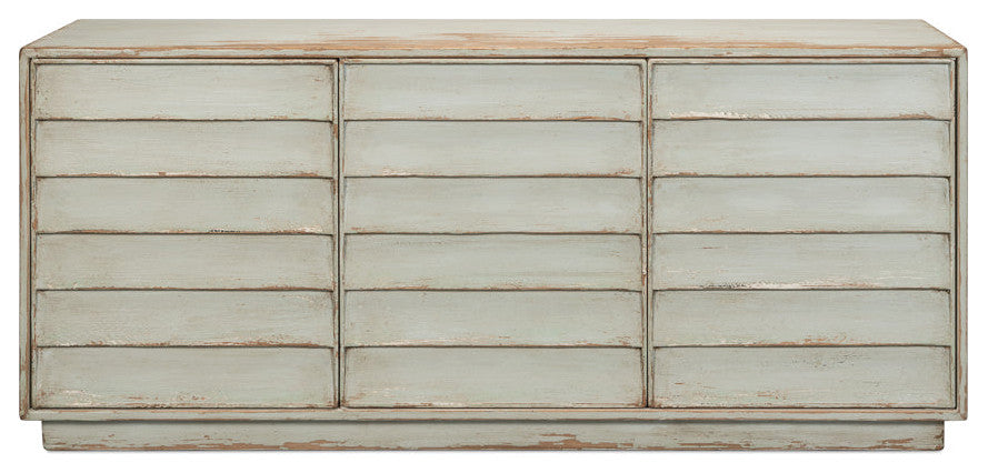 Louvered Sideboard Sage Cabinet For Living Room