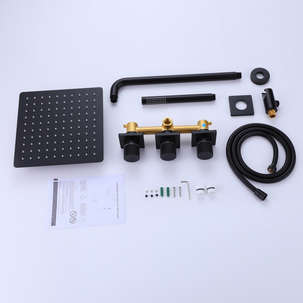Square Rainfall Complete Shower System With Rough-In Valve