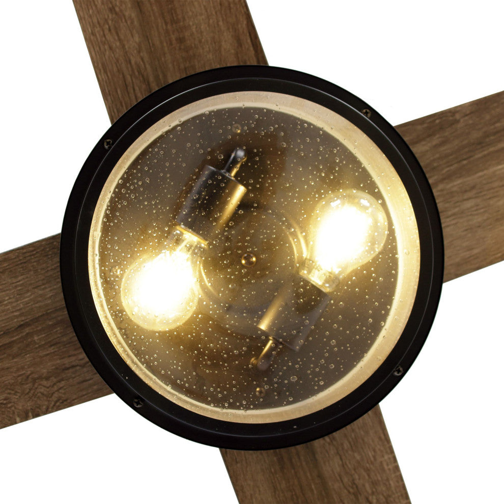 Black 52 in Modern Ceiling Fan with Remote Control