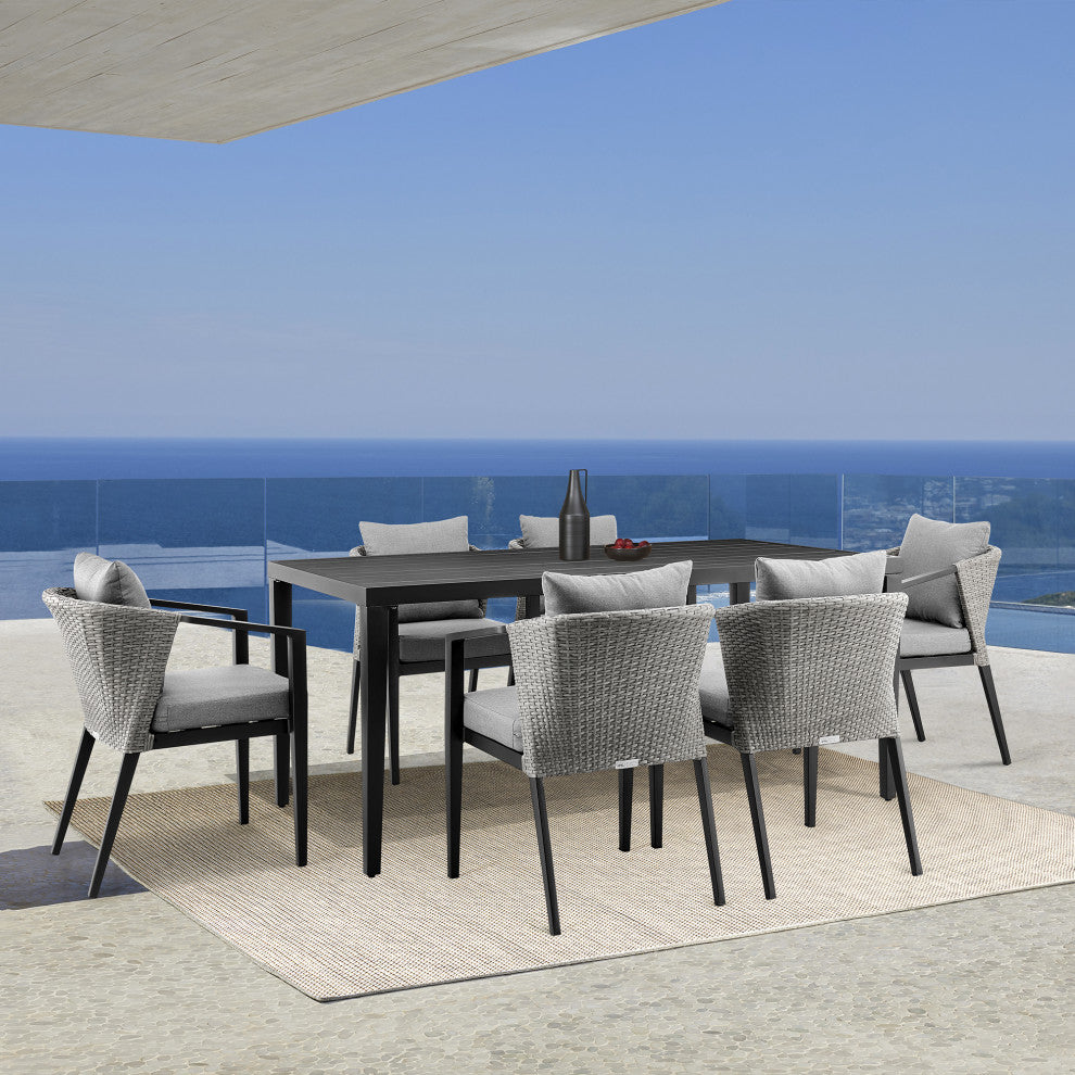 Aileen Outdoor Patio Dining Table, Aluminum