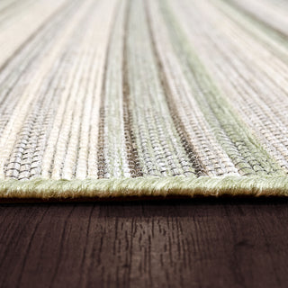 Newport Green And Ivory Area Rug, 2'2"X7'7"