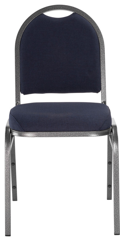 NPS 9200 Fabric Stack Chair, Midnight Blue Seat/ Silvervein Frame