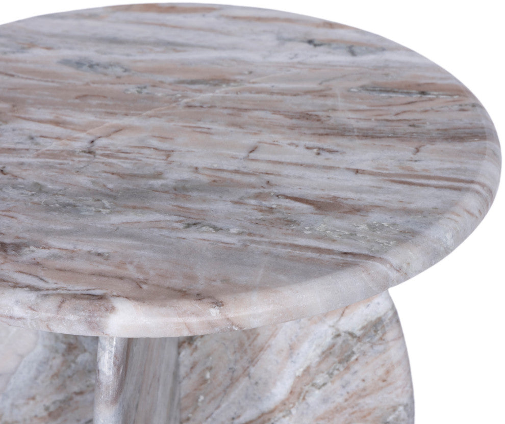 Formentera Marble Coffee Table, Brown, End Table