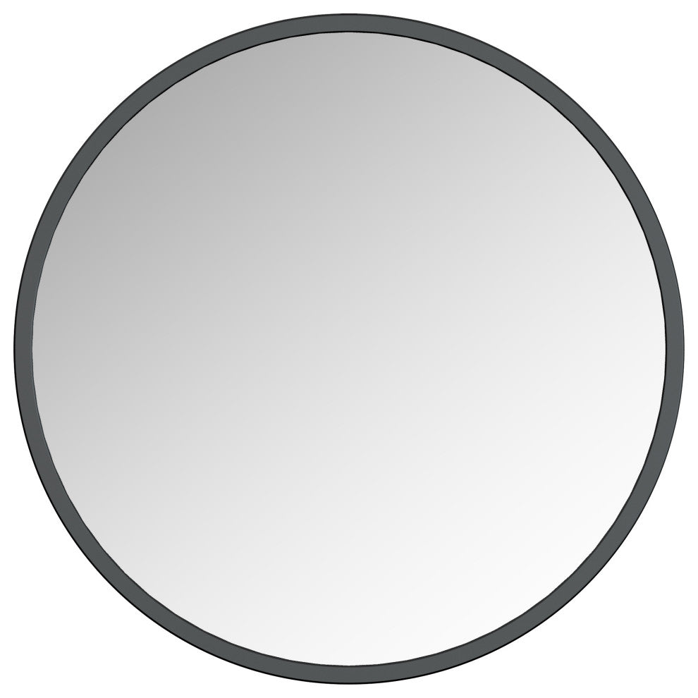 Halcyon Black 28 Framed Round mirror